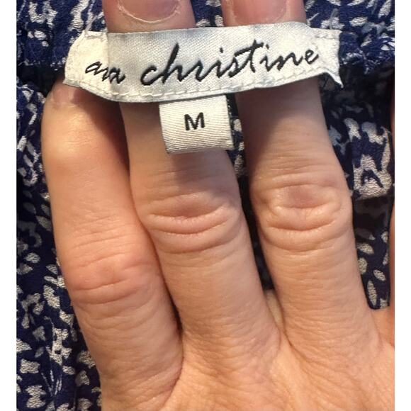 Ava Christine blue White Floral Paisley Skirt Women’s Size Med boho Viscose mini - Picture 4 of 5